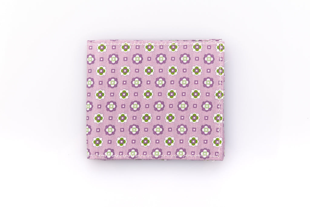 Pink card holder in pure silk