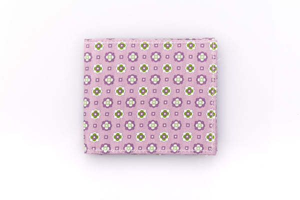 Pink card holder in pure silk