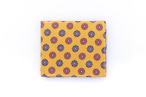 Mustard card holder in pure silk