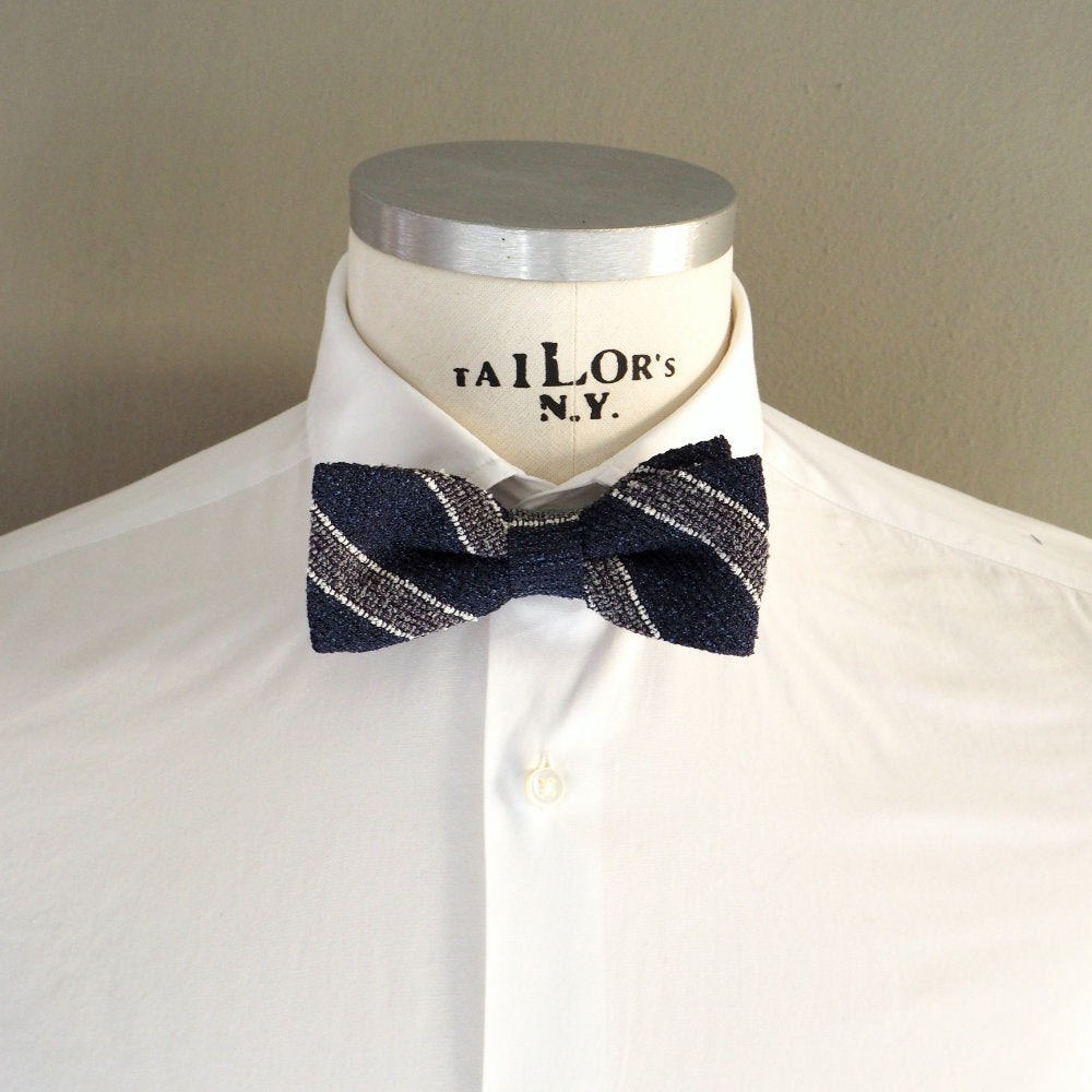 Striped pure cotton bow tie