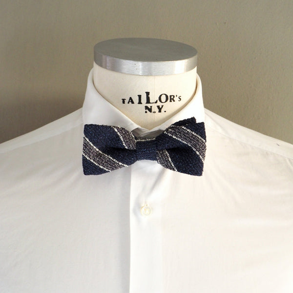 Striped pure cotton bow tie