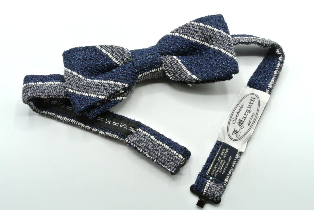 Striped pure cotton bow tie