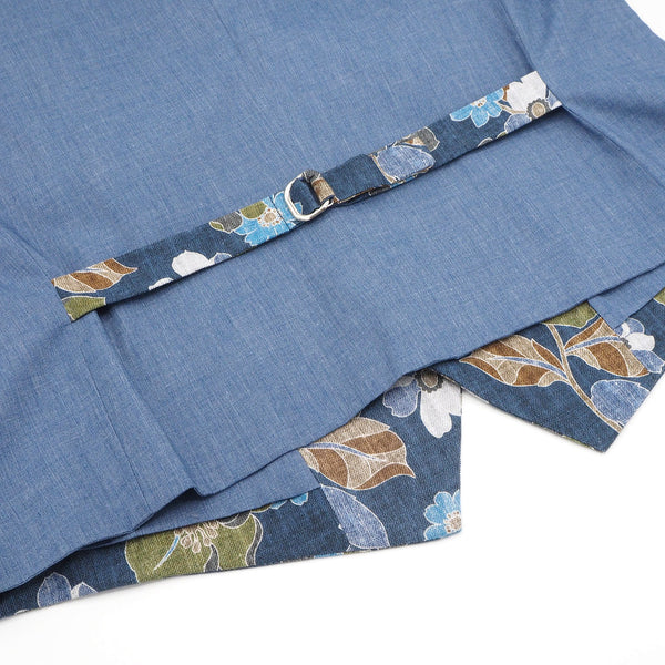 Chaleco floral de base azul