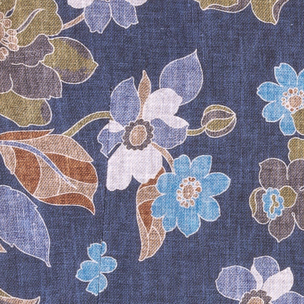 Chaleco floral de base azul