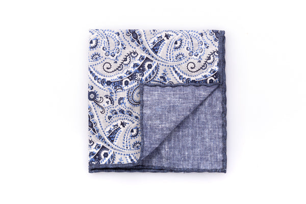 Gray linen pouch