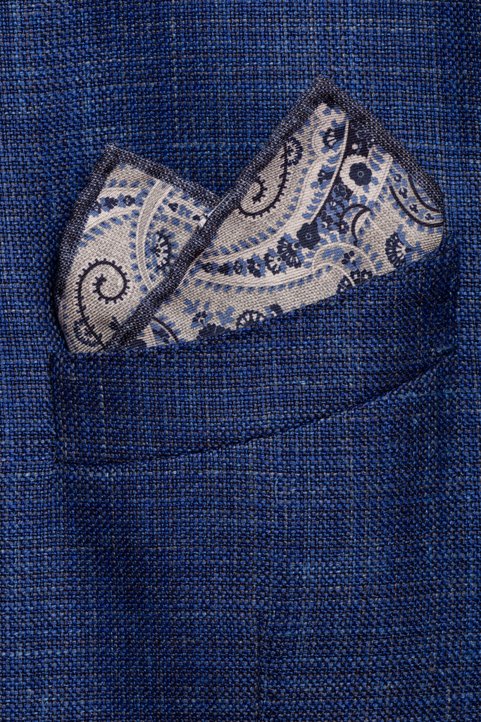 Gray linen pouch
