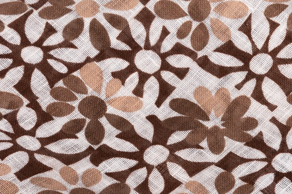 White brown scarf in pure linen