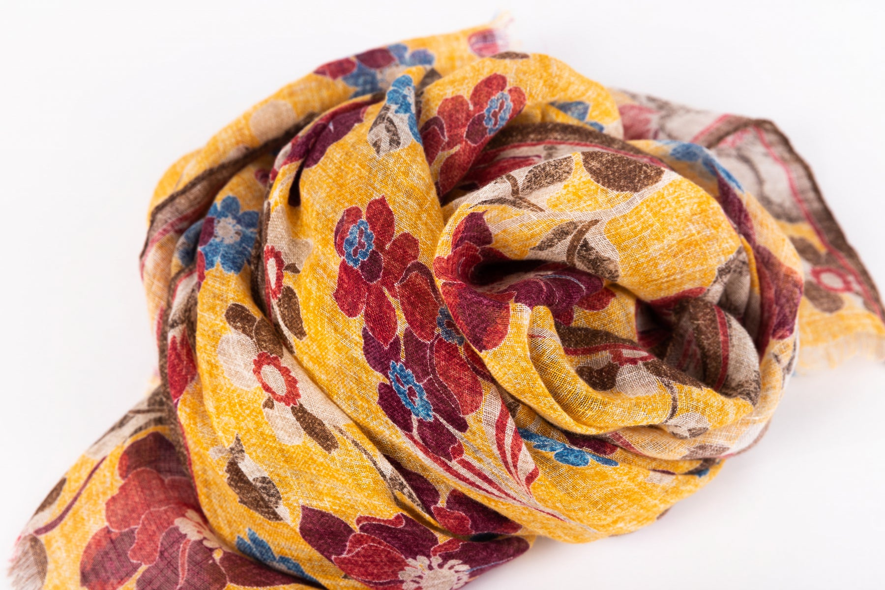 Yellow pure linen scarf