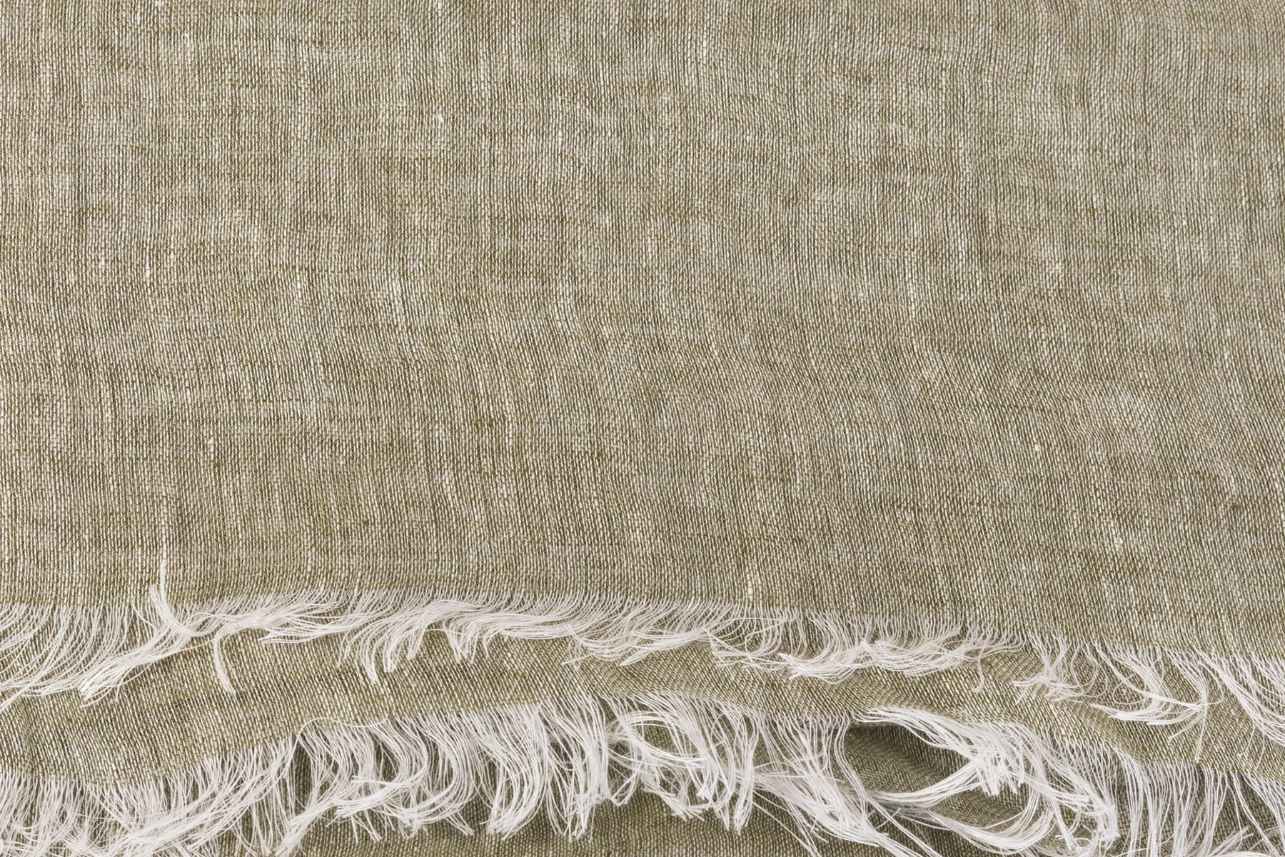 Green pure linen scarf