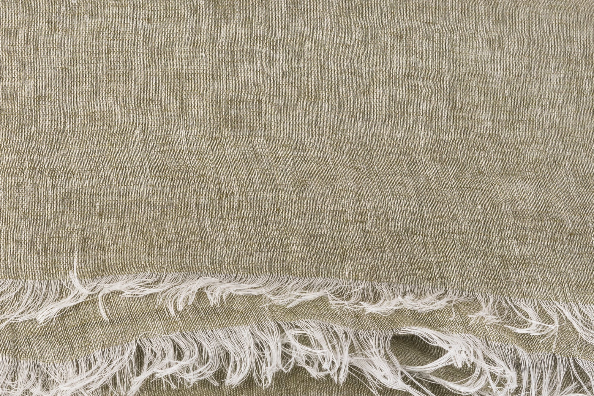 Green pure linen scarf