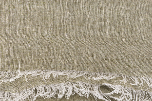 Green pure linen scarf