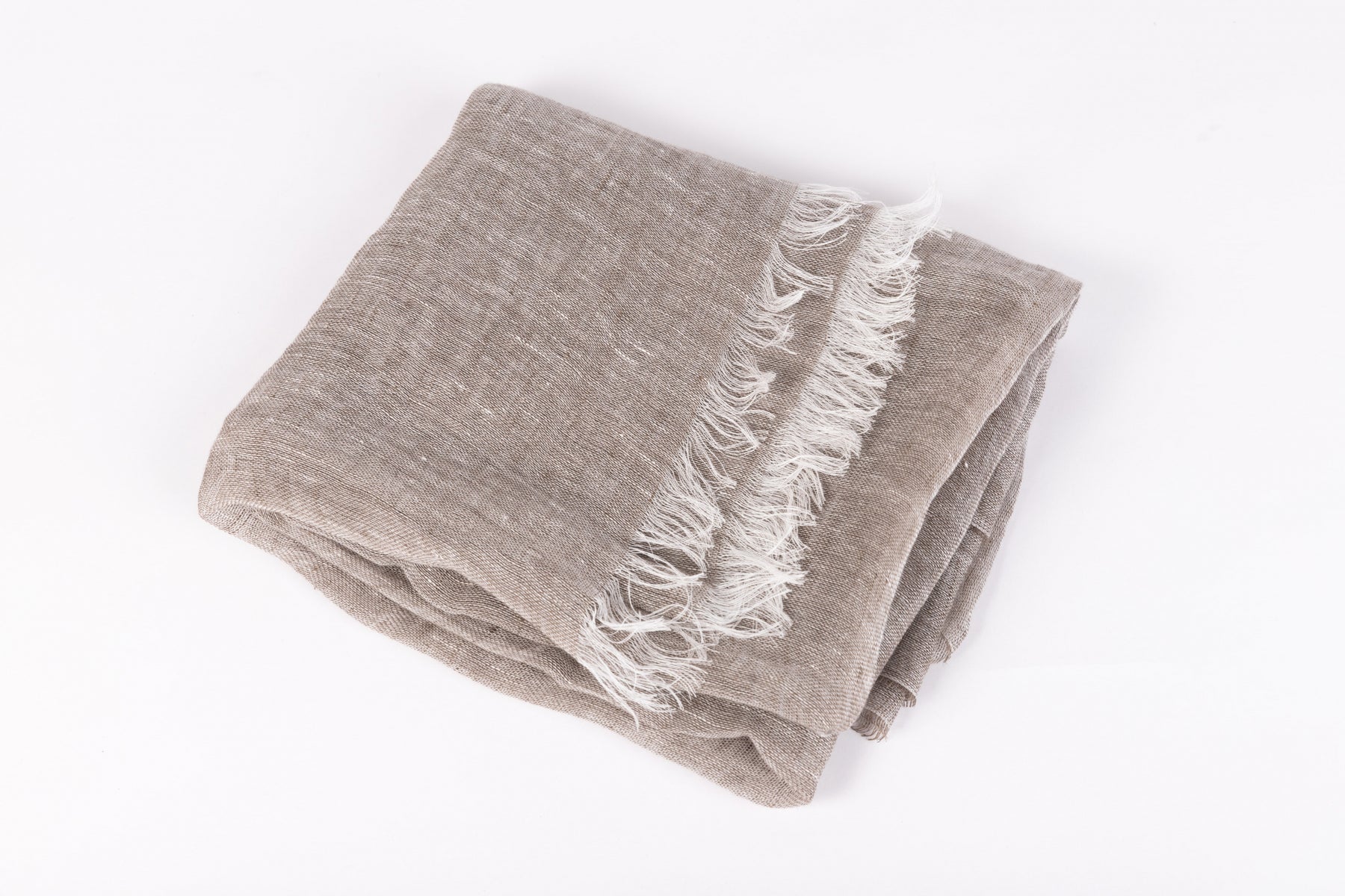 Dove gray pure linen scarf