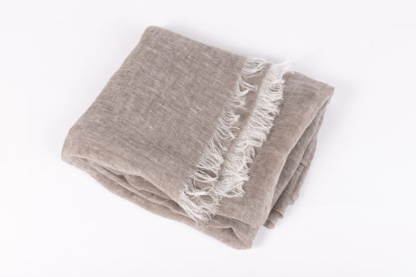 Dove gray pure linen scarf