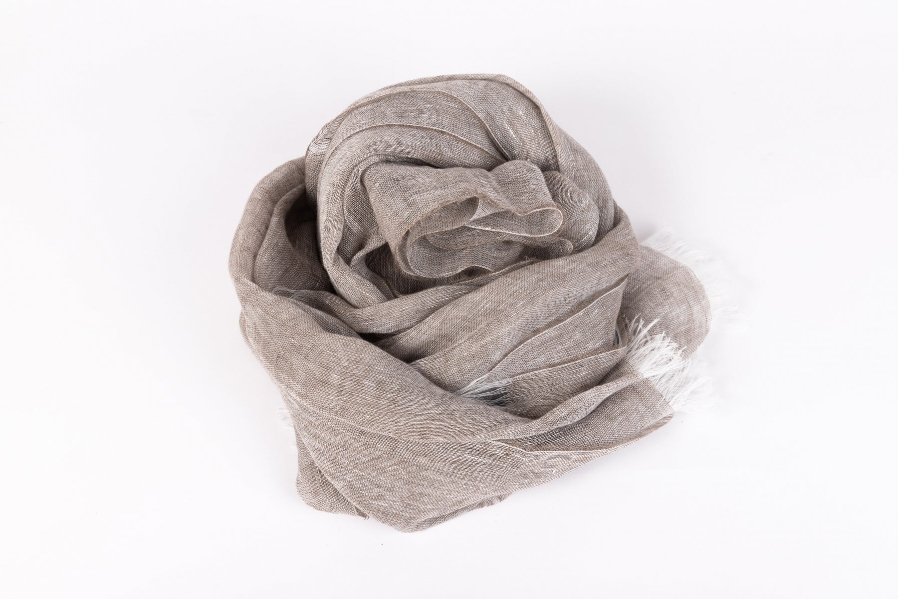 Dove gray pure linen scarf