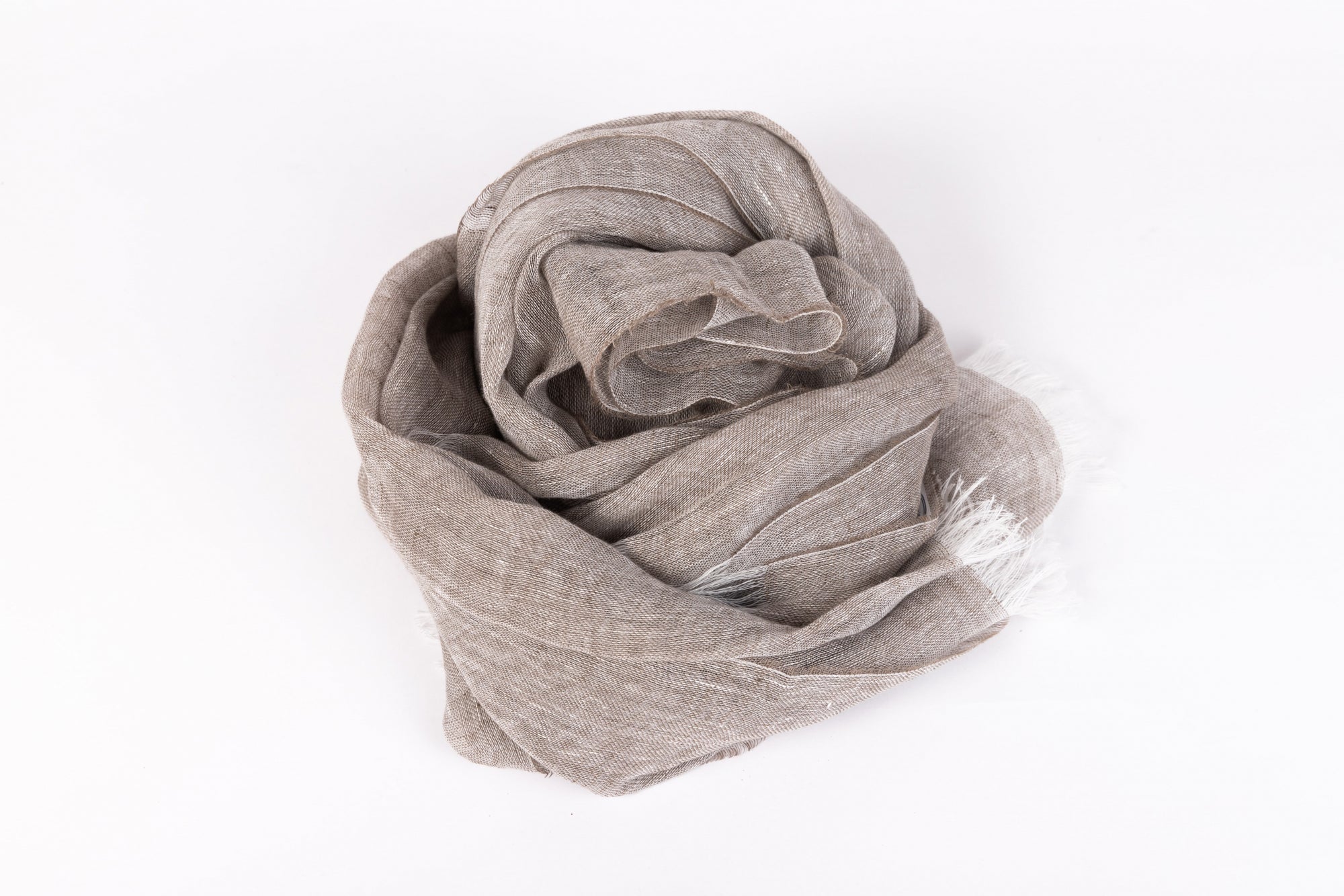 Dove gray pure linen scarf