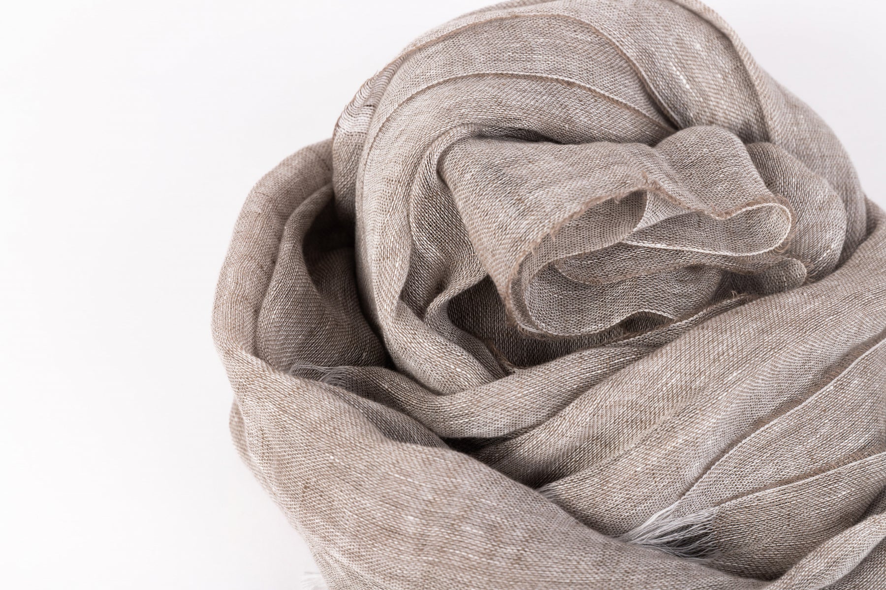 Dove gray pure linen scarf