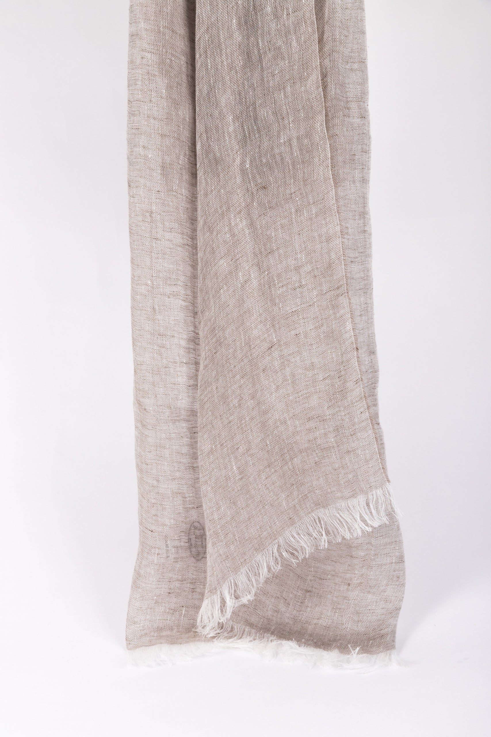 Dove gray pure linen scarf