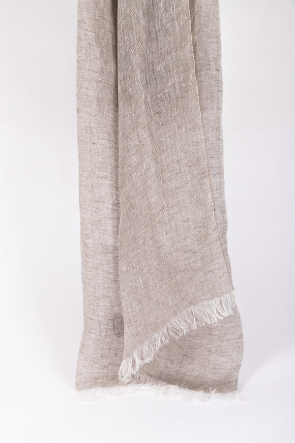 Dove gray pure linen scarf