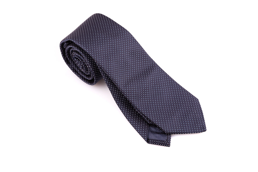 Pure silk tie in micro-pattern