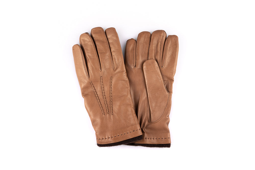 Hazelnut leather gloves