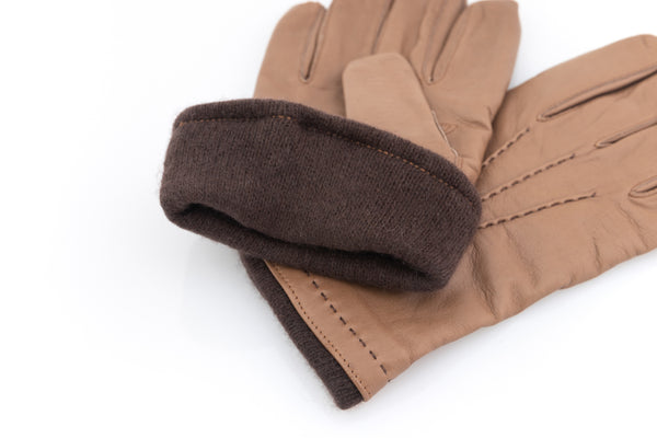 Hazelnut leather gloves
