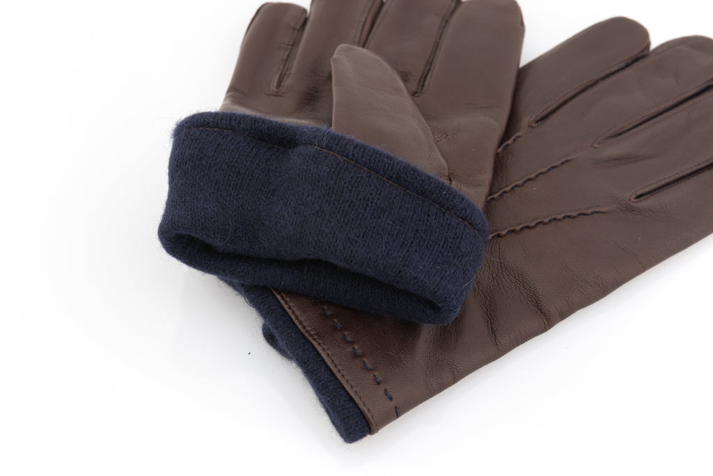 Chocolate-colored leather gloves