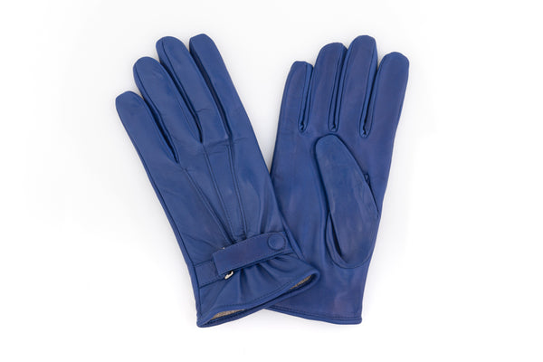 Cobalt leather gloves