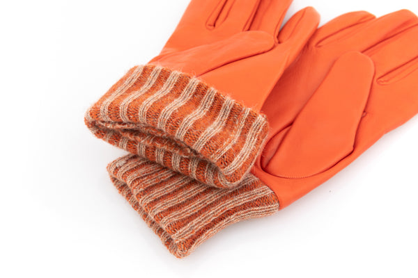 Gloves with orange cuff