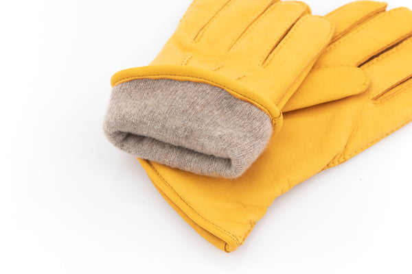 Yellow Deerskin Gloves