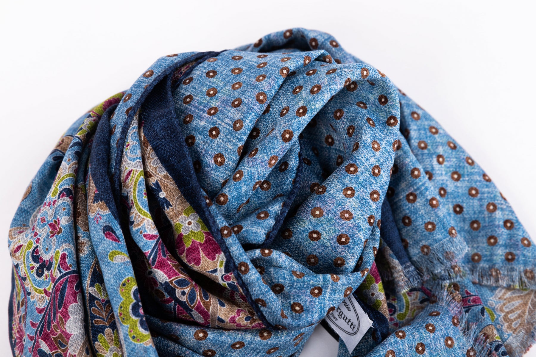 Light blue pure silk scarf