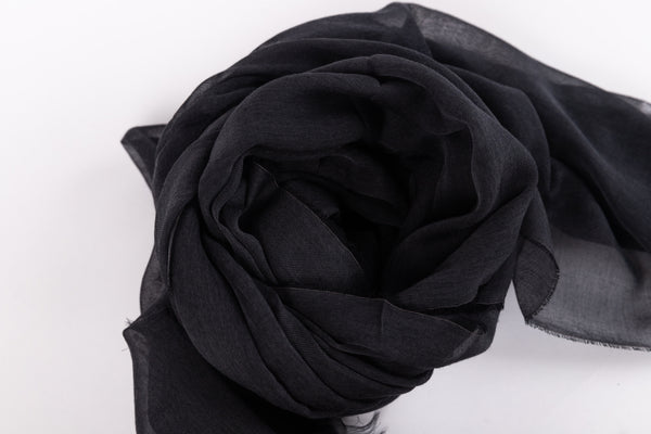 Black pure cotton scarf