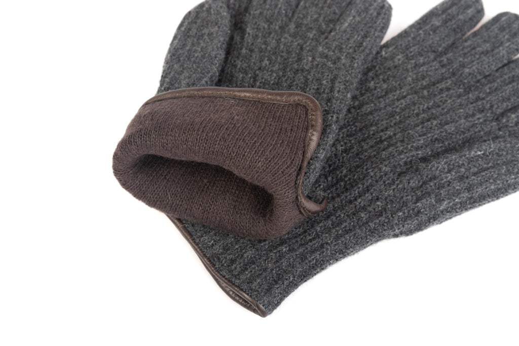 Gray cashmere wool gloves