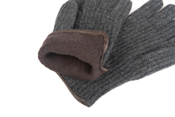 Gray cashmere wool gloves
