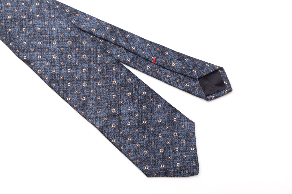 Denim tie in pure silk