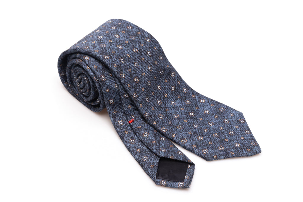 Denim tie in pure silk