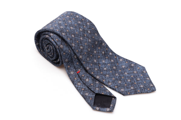 Denim tie in pure silk