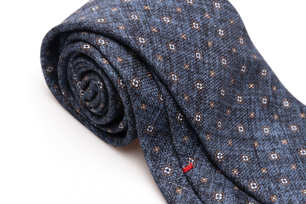 Denim tie in pure silk