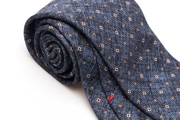 Denim tie in pure silk