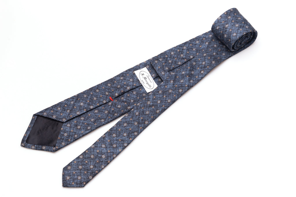Denim tie in pure silk