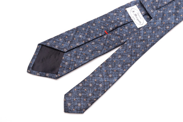 Denim tie in pure silk