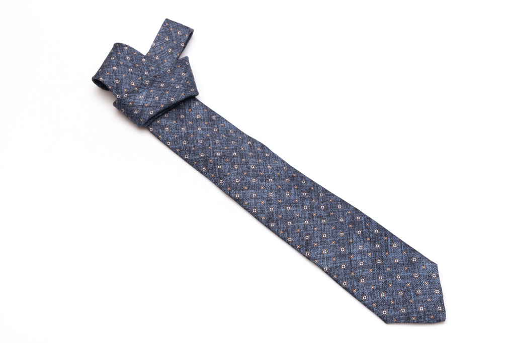 Denim tie in pure silk