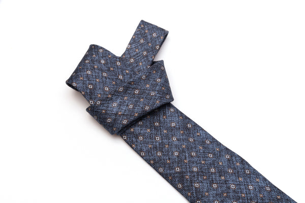Denim tie in pure silk