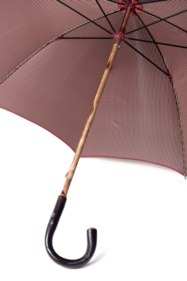 Mario Talarico Red Polka Dot Chestnut Wood Umbrella