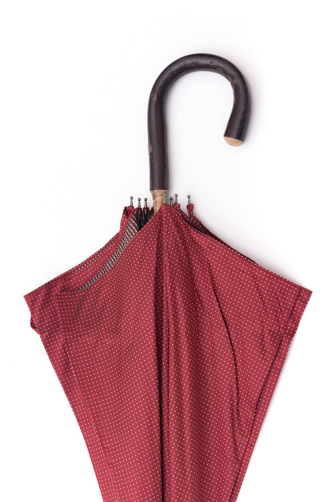 Mario Talarico Red Polka Dot Chestnut Wood Umbrella
