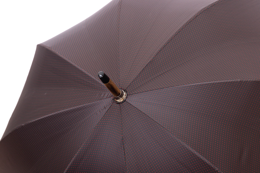 Parapluie à pois gris Mario Talarico en bois de châtaignier