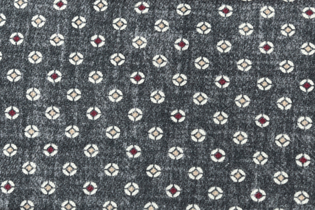Gray tie with geometric pattern in pure silk