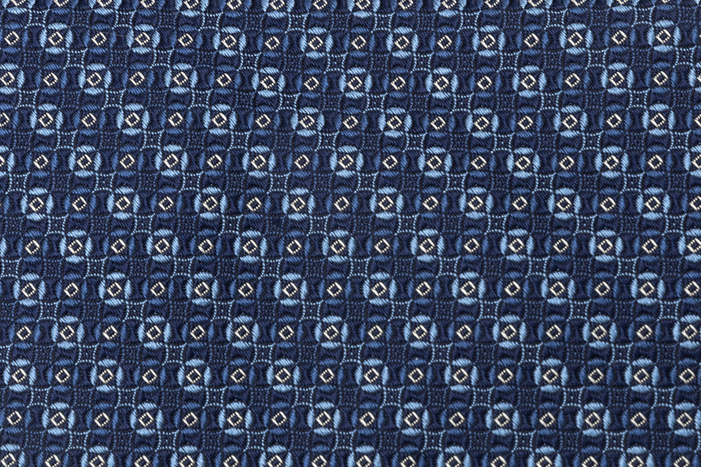 Blue micro-pattern tie in pure silk