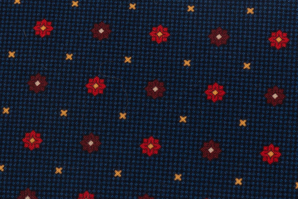 Navy blue tie with micro pattern in pure silk