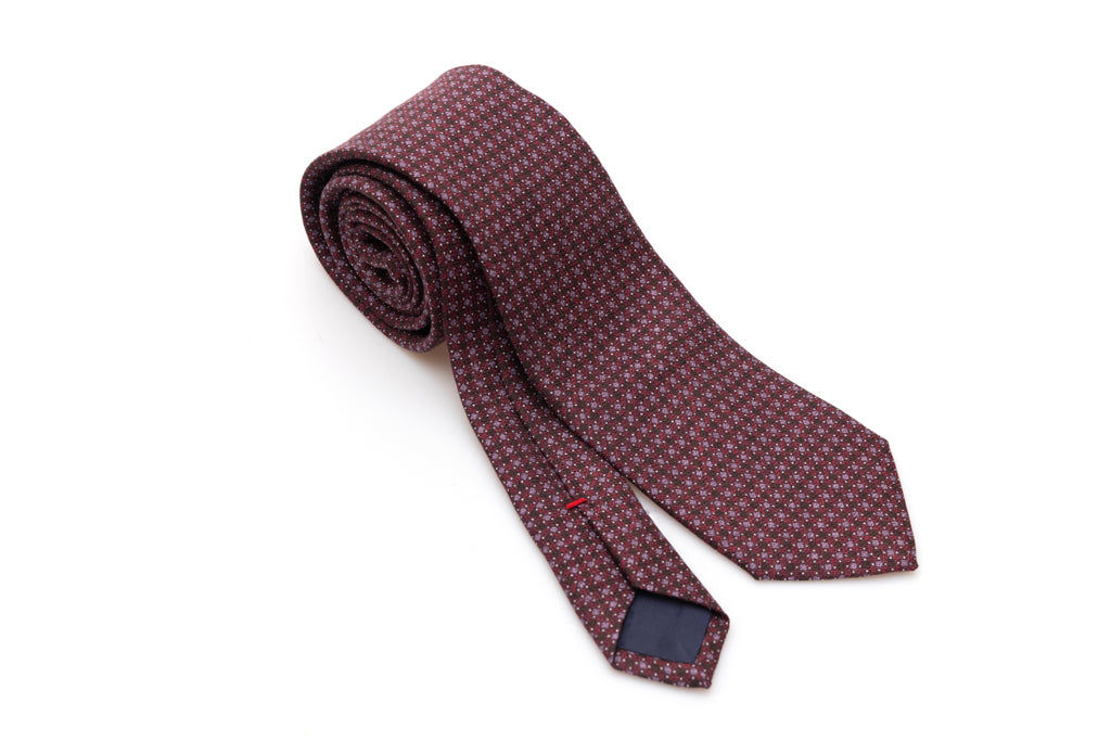 Brown and Red Silk Tie