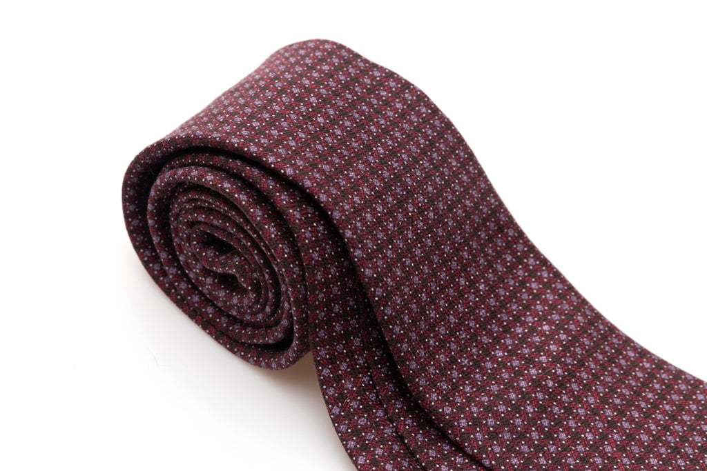 Brown and Red Silk Tie